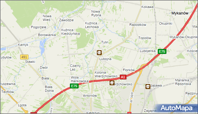 mapa Lubojna, Lubojna na mapie Targeo