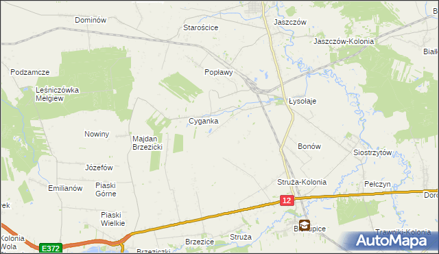 mapa Łysołaje-Kolonia, Łysołaje-Kolonia na mapie Targeo