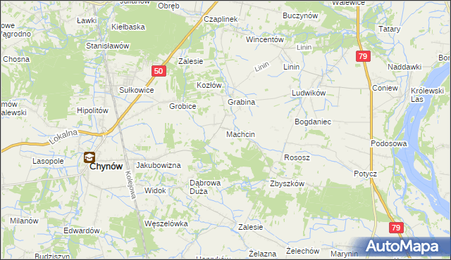 mapa Machcin gmina Chynów, Machcin gmina Chynów na mapie Targeo