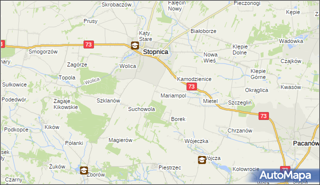 mapa Mariampol gmina Stopnica, Mariampol gmina Stopnica na mapie Targeo