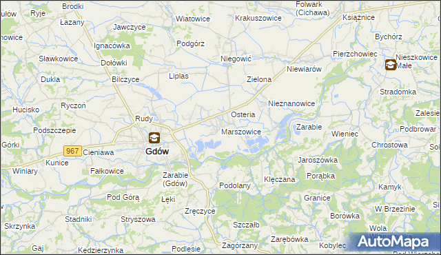 mapa Marszowice gmina Gdów, Marszowice gmina Gdów na mapie Targeo