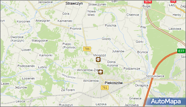 mapa Micigózd, Micigózd na mapie Targeo