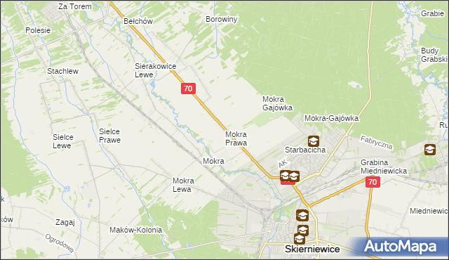 mapa Mokra Prawa, Mokra Prawa na mapie Targeo