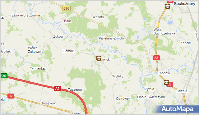 mapa Niwiski, Niwiski na mapie Targeo