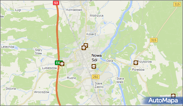 mapa Nowa Sól, Nowa Sól na mapie Targeo