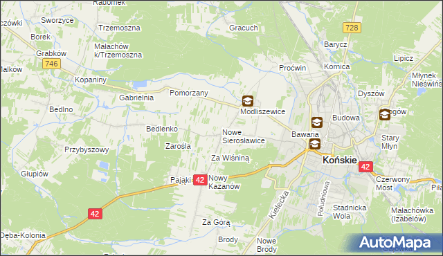 mapa Nowe Sierosławice, Nowe Sierosławice na mapie Targeo