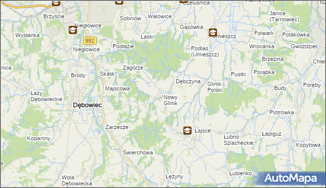 mapa Nowy Glinik, Nowy Glinik na mapie Targeo