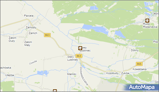 mapa Nowy Lubliniec, Nowy Lubliniec na mapie Targeo