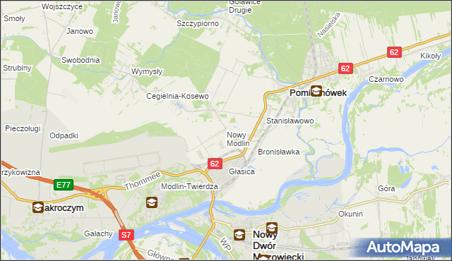 mapa Nowy Modlin, Nowy Modlin na mapie Targeo