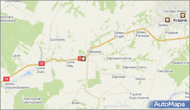 mapa Olbięcin, Olbięcin na mapie Targeo