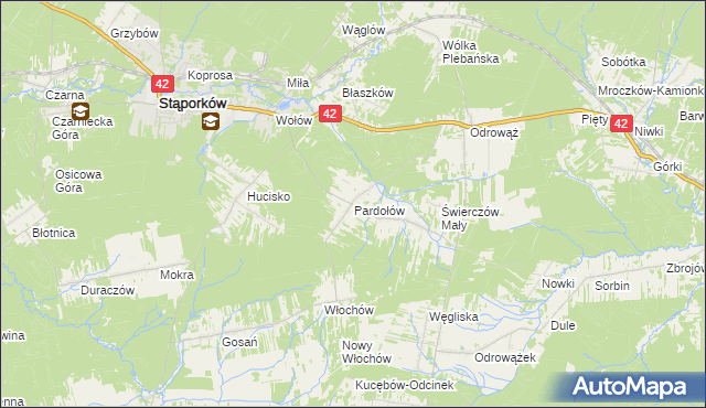 mapa Pardołów, Pardołów na mapie Targeo