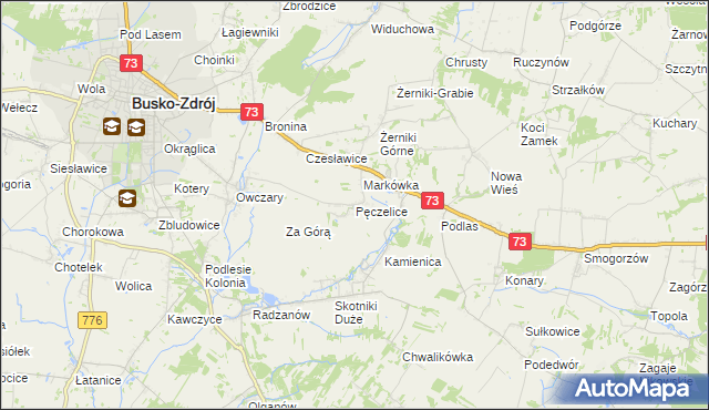 mapa Pęczelice, Pęczelice na mapie Targeo