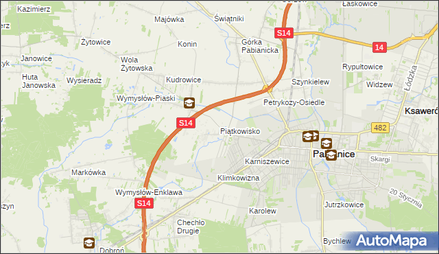 mapa Piątkowisko, Piątkowisko na mapie Targeo