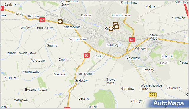 mapa Piwki, Piwki na mapie Targeo