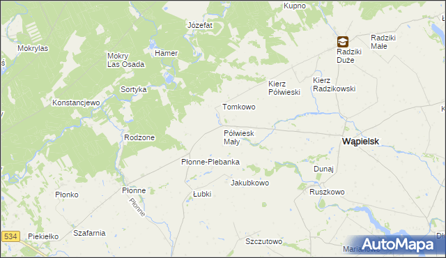 mapa Półwiesk Mały, Półwiesk Mały na mapie Targeo