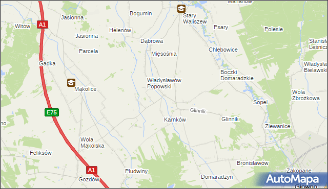 mapa Popów Głowieński, Popów Głowieński na mapie Targeo