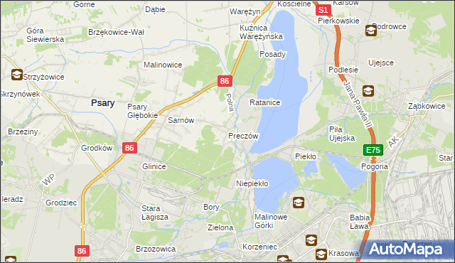 mapa Preczów, Preczów na mapie Targeo