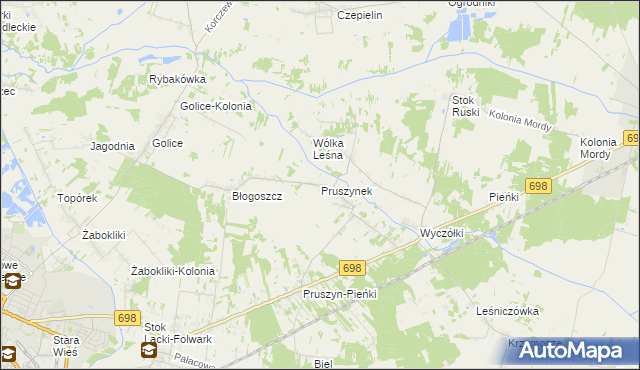 mapa Pruszynek, Pruszynek na mapie Targeo