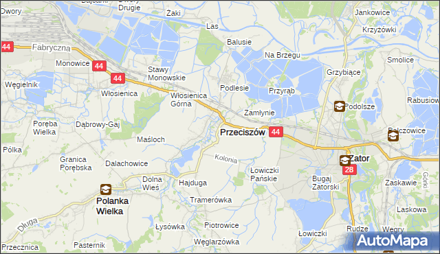 mapa Przeciszów, Przeciszów na mapie Targeo