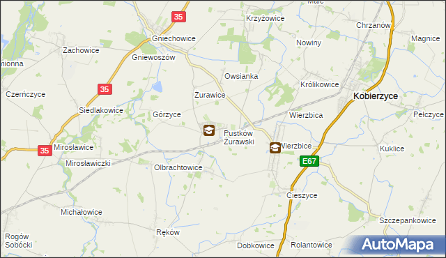 mapa Pustków Żurawski, Pustków Żurawski na mapie Targeo