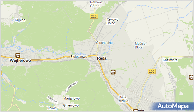mapa Reda, Reda na mapie Targeo