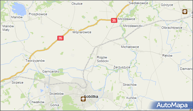 mapa Rogów Sobócki, Rogów Sobócki na mapie Targeo