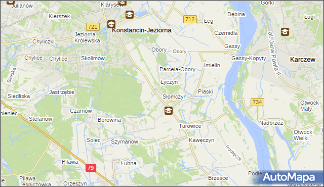 mapa Słomczyn gmina Konstancin-Jeziorna, Słomczyn gmina Konstancin-Jeziorna na mapie Targeo
