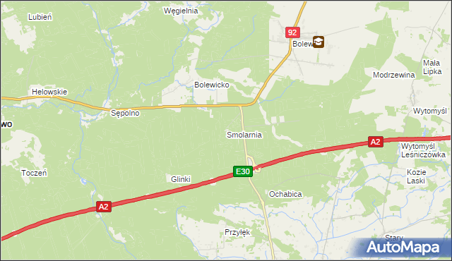 mapa Smolarnia gmina Miedzichowo, Smolarnia gmina Miedzichowo na mapie Targeo