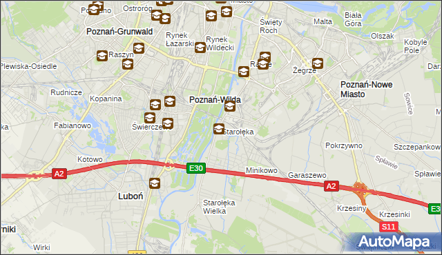 mapa Starołęka, Starołęka na mapie Targeo
