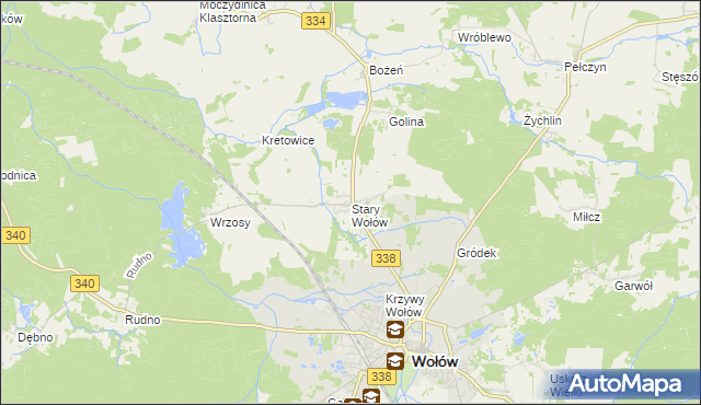 mapa Stary Wołów, Stary Wołów na mapie Targeo