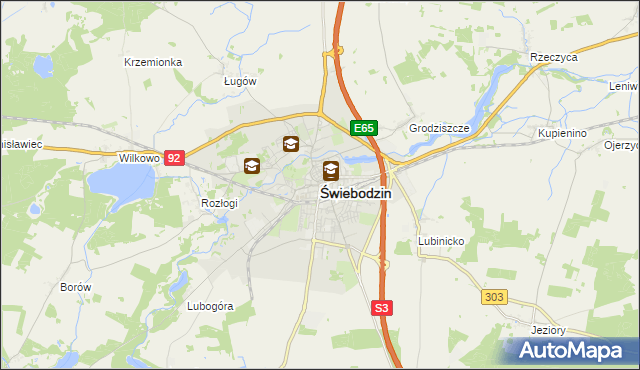 mapa Świebodzin, Świebodzin na mapie Targeo