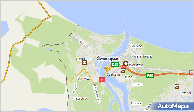 mapa Świnoujście, Świnoujście na mapie Targeo