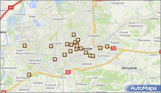 mapa Tarnów, Tarnów na mapie Targeo