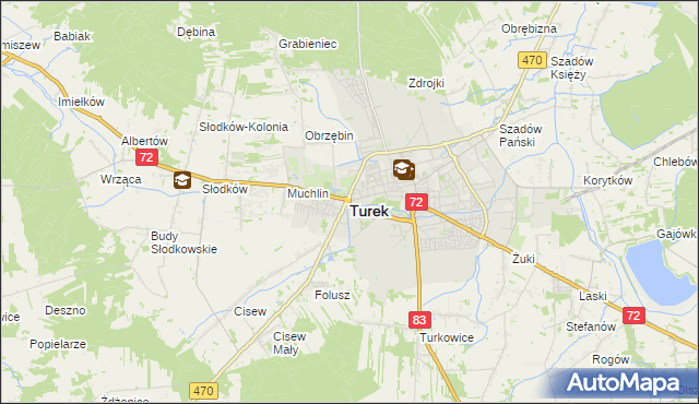 mapa Turka, Turek na mapie Targeo