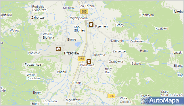 mapa Tuszyma, Tuszyma na mapie Targeo