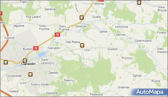 mapa Unin gmina Górzno, Unin gmina Górzno na mapie Targeo