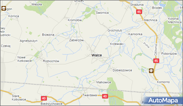 mapa Walce, Walce na mapie Targeo