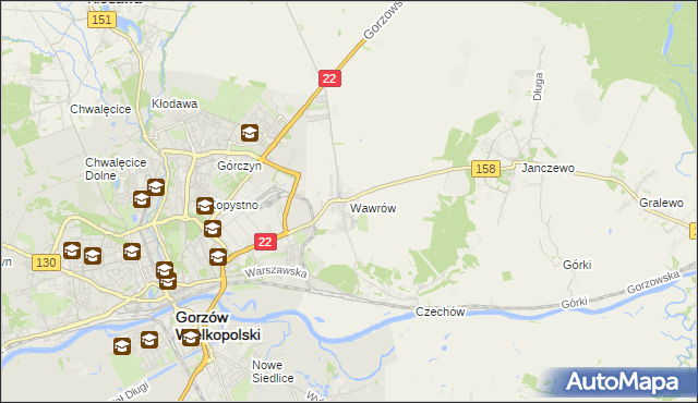 mapa Wawrów, Wawrów na mapie Targeo