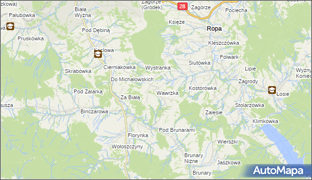mapa Wawrzka, Wawrzka na mapie Targeo