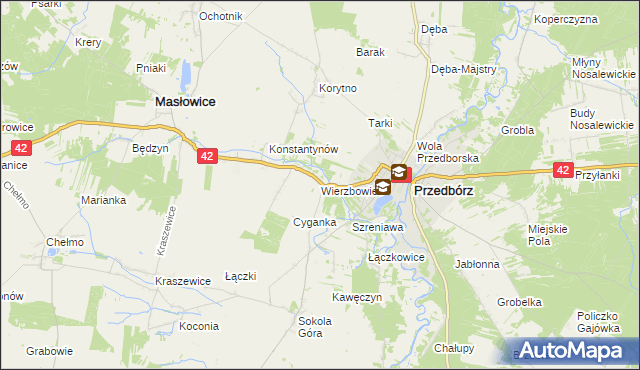 mapa Wierzbowiec, Wierzbowiec na mapie Targeo
