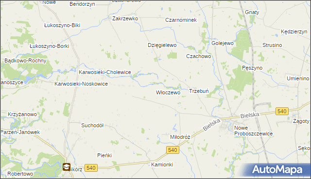 mapa Włoczewo, Włoczewo na mapie Targeo