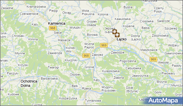 mapa Zabrzeż, Zabrzeż na mapie Targeo