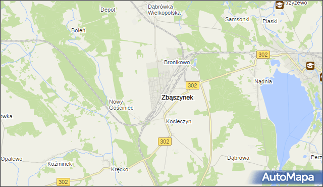 mapa Zbąszynek, Zbąszynek na mapie Targeo