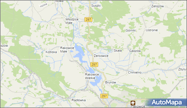 mapa Żerkowice gmina Lwówek Śląski, Żerkowice gmina Lwówek Śląski na mapie Targeo