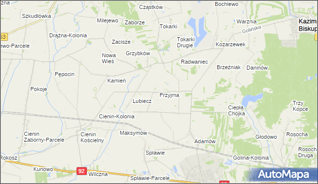 mapa Przyjma gmina Golina, Przyjma gmina Golina na mapie Targeo