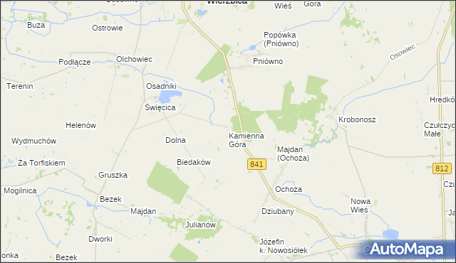 mapa Kamienna Góra gmina Wierzbica, Kamienna Góra gmina Wierzbica na mapie Targeo