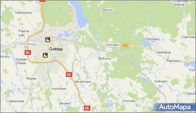 mapa Botkuny, Botkuny na mapie Targeo