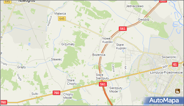 mapa Bożenica, Bożenica na mapie Targeo