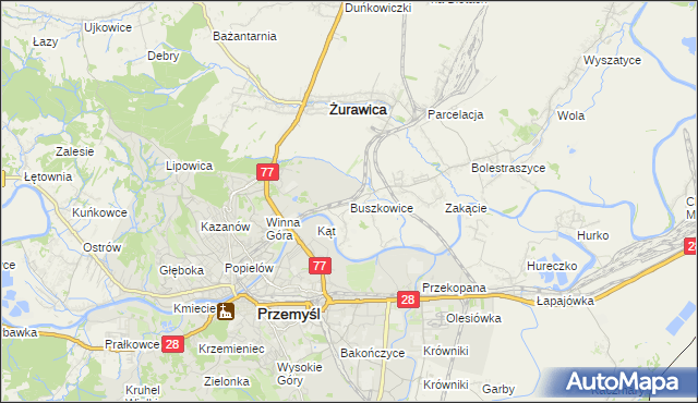 mapa Buszkowice gmina Żurawica, Buszkowice gmina Żurawica na mapie Targeo
