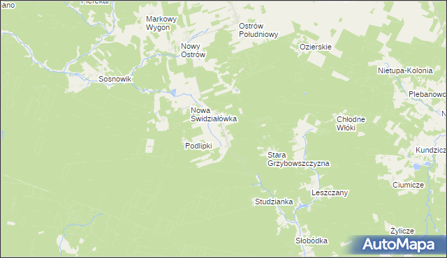 mapa Górany gmina Krynki, Górany gmina Krynki na mapie Targeo